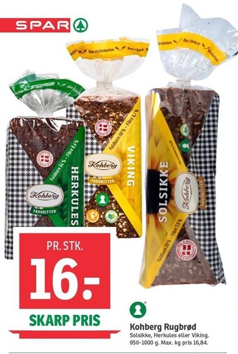 SPAR Kohberg rugbrød tilbud