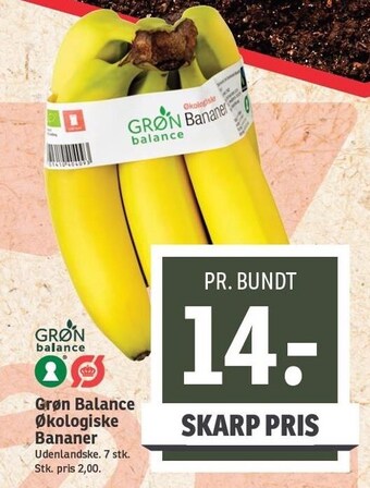 SPAR Grøn balance økologiske bananer tilbud