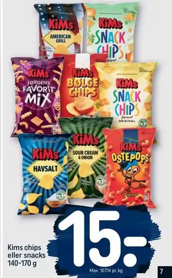 REMA 1000 Kims Chips eller Snacks 140-170g tilbud