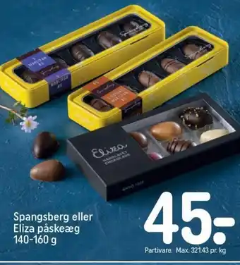REMA 1000 Spangsberg eller Eliza Påskeæg 140-160g tilbud