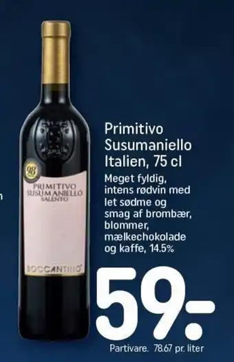 REMA 1000 Primitivo Susumaniello Italien, 75cl tilbud