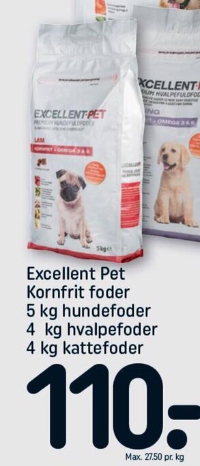 REMA 1000 Excellent Pet Kornfrit Foder tilbud