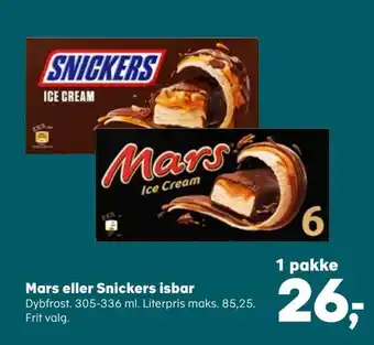 Kvickly Mars eller snickers isbar tilbud