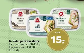 Dagli'Brugsen K-salat pålægssalater tilbud