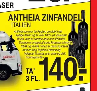 ABC Lavpris Antheia zinfandel tilbud