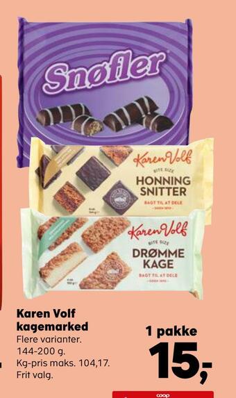 Kvickly Karen volf kagemarked tilbud