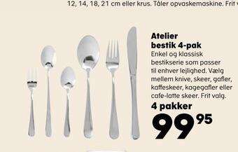Kvickly Atelier bestik 4-pak tilbud