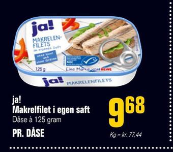 Poetzsch Padborg Ja! makrelfilet i egen saft tilbud
