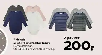 Kvickly Friends 2-pak t-shirt eller body tilbud