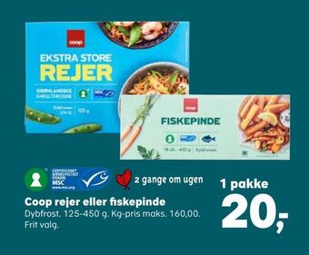 SuperBrugsen Coop rejer eller fiskepinde tilbud