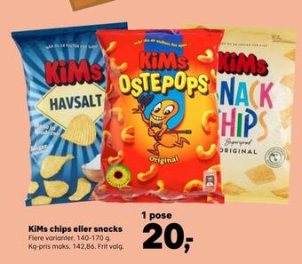 SuperBrugsen Kims chips eller snacks tilbud