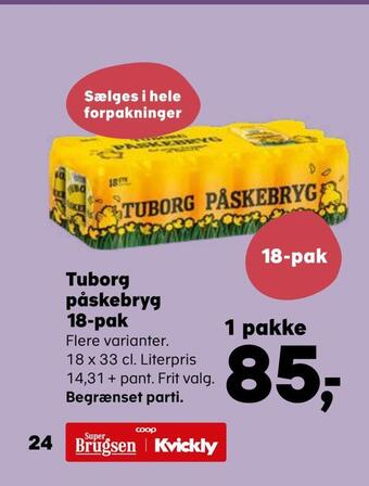 SuperBrugsen Tuborg påskebryg 18-pak tilbud