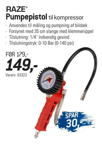 Pumpepistol til kompressor