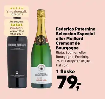 SuperBrugsen Federico paternina seleccion especial eller moillard cremant de bourgogne tilbud