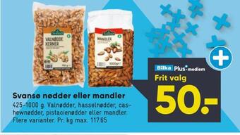 Bilka Svansø nødder eller mandler tilbud