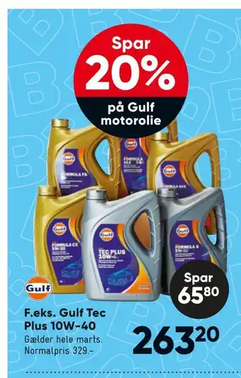 Bilka Gulf tec plus 10w-40 tilbud