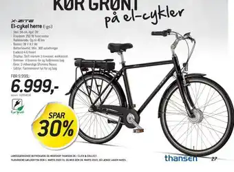 Thansen El-cykel herre tilbud