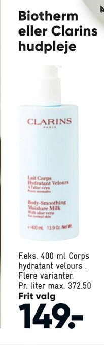 Bilka Biotherm eller clarins hudpleje tilbud