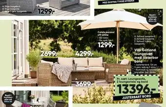Bilka Loungesæt med justerbar bord tilbud