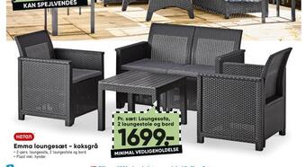 Bilka Emma loungesæt - koksgrå tilbud