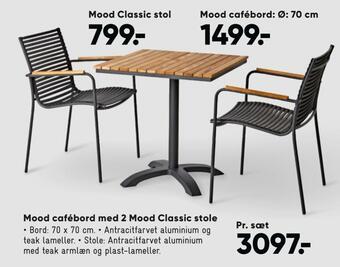 Bilka Mood cafébord med 2 mood classic stole tilbud