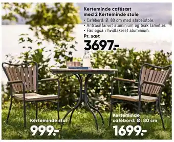 Bilka Kerteminde cafésæt med 2 kerteminde stole tilbud
