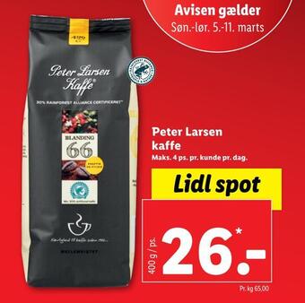 Lidl Peter larsen kaffe tilbud