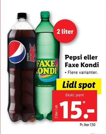 Lidl Pepsi eller faxe kondi tilbud