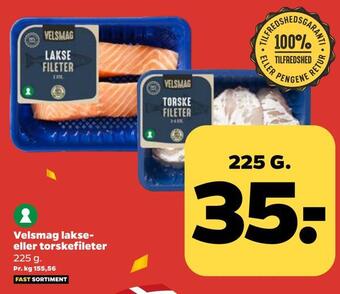 Netto Velsmag lakse- eller torskefileter tilbud