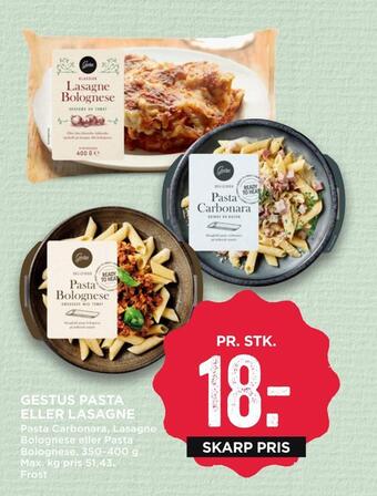 MENY Gestus pasta eller lasagne tilbud