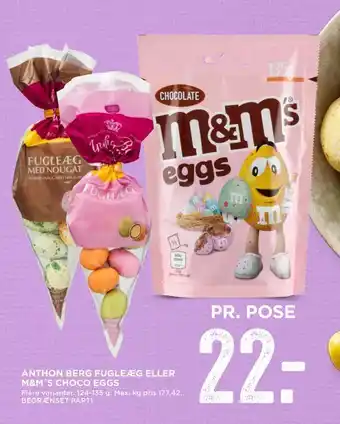 MENY Anthon berg fugleæg eller m&m's choco eggs tilbud