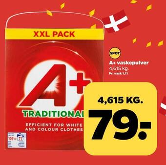 Netto A+ vaskepulver tilbud