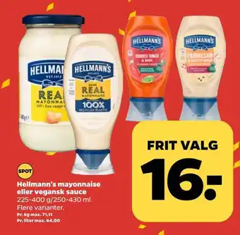 Hellmann's mayonnaise eller vegansk sauce