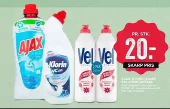 MENY Ajax, klorin eller vel 2-pak opvask tilbud