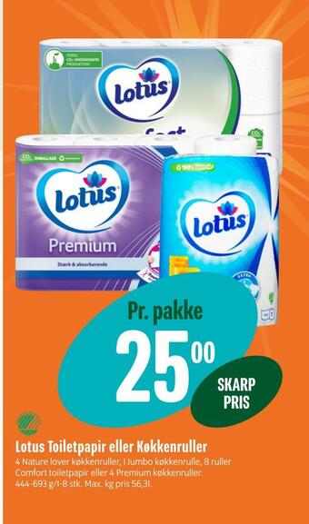 Min Købmand Lotus toiletpapir eller køkkenruller tilbud
