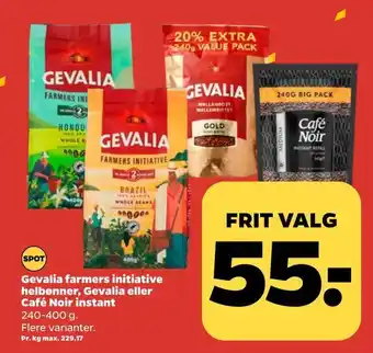 Netto Gevalia farmers initiative helbønner, gevalia eller café noir instant tilbud