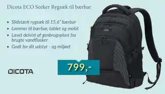 Dicota eco seeker rygsæk til bærbar