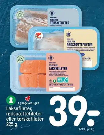 REMA 1000 Laksefileter, rødspættefileter eller torskefileter tilbud