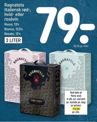 Ragnatela italiensk rød-, hvid- eller rosévin