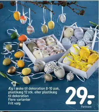 REMA 1000 Æg i æske til dekoration 8-10 pak, plastikæg 12 stk. eller plastikæg til dekoration tilbud