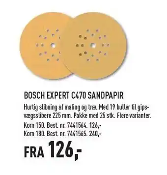 Bosch expert c470 sandpapir ekskl. moms