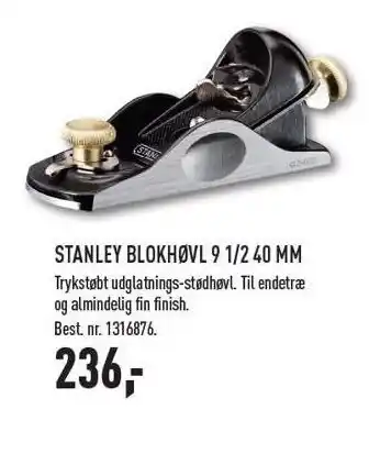 Stanley blokhøvl 9 1/2 40 mm ekskl. moms