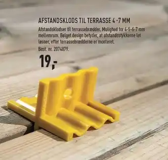 Johannes Fog Afstandsklods til terrasse 4-7 mm ekskl. moms tilbud