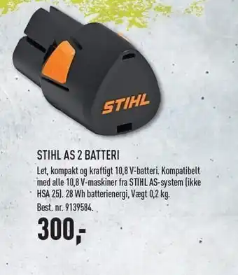 Johannes Fog Stihl as 2 batteri ekskl. moms tilbud
