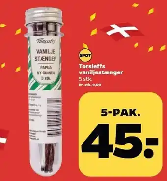 Netto Tørsleffs vaniljestænger 5-pak tilbud