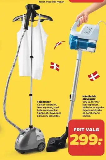 Netto Tøjdamper el. håndholdt støvsuger tilbud