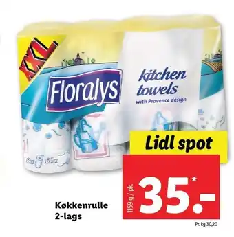 Lidl Floralys køkkenrulle 2-lags tilbud