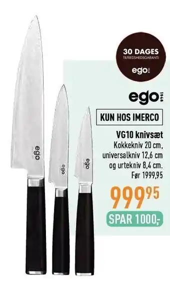 Imerco Ego vg10 knivsæt tilbud