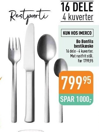 Imerco Bo bonfils bestikæske tilbud