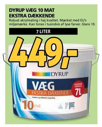 XL-BYG Dyrup væg 10 mat ekstra dækkende tilbud